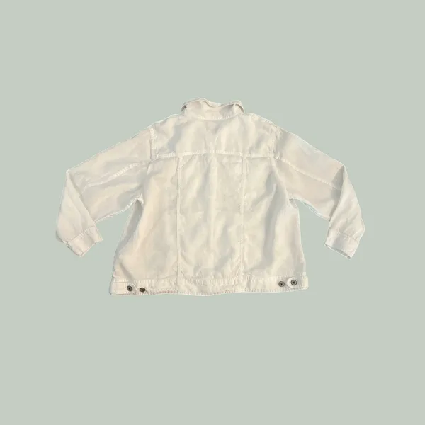 Jones & Co Jones New York White 100% Linen Trucker Jacket Womens 1X Plus Size - Image 2