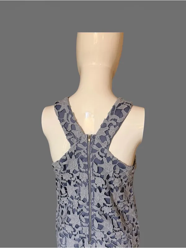 GBX Light Blue Floral Lace Sleeveless Mini Dress - Image 5