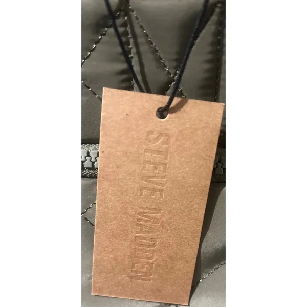 Steve Madden Olive Green Quilted Tote Bag Zip Pocket New with Tags‎ - Image 8