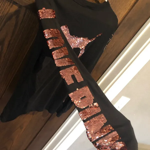 VICTORIA'S SECRET Pink Campus Long Sleeve XS Shirt Top Logo dog - pink shimmer - Image 4