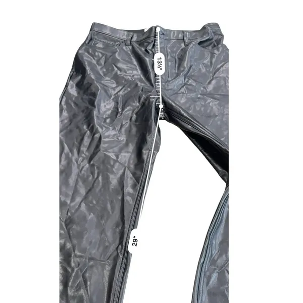 Abercrombie 90s Straight Vegan Leather Pants Womens 32 14 Ultra High Rise Black - Image 9