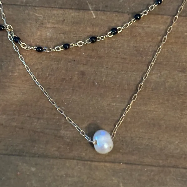 Frenzy delicate layered double chain necklace Gold - Image 3