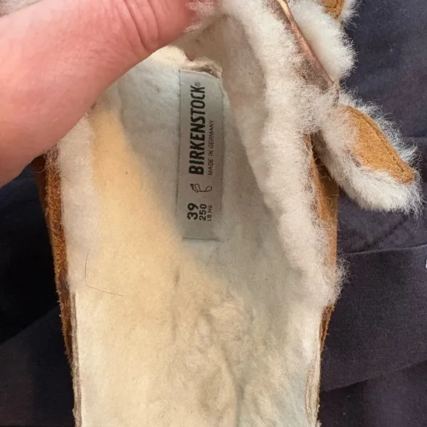 Birkenstock Brown Shearling-Lined Arizona Sandals - Image 3