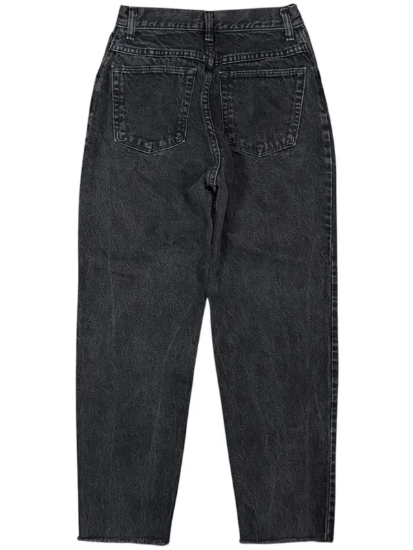 Vintage 90s Wrangler for Women Black Denim High Rise Taper Ankle Mom Jeans Sz 8 - Image 2