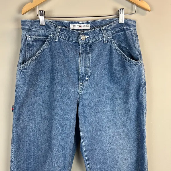 Tommy Hilfiger Carpenter Jeans Womens 12 Vintage 90's Y2K Wide Leg Baggy Hip Hop - Image 16
