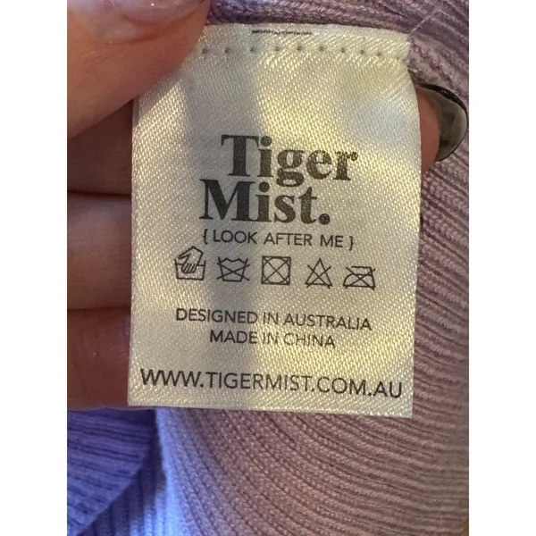 Tiger Mist Sweater Women XS Purple Ribbed Knit Monica Cardigan Sexy‎ Preppy - Image 10