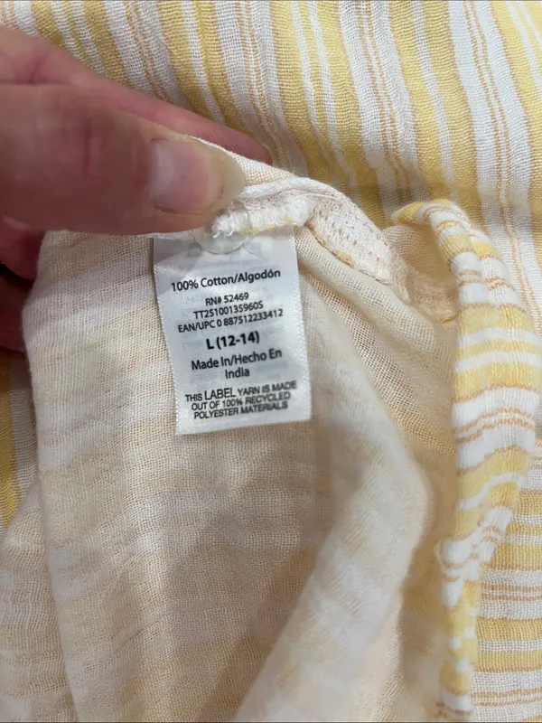 Time and Tru Yellow and White Striped Maxi Dress size large. - Image 8