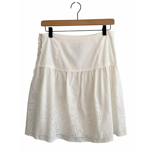 Vintage Ralph By Ralph Lauren White Eyelet Prairie Skirt Size 6 Coquette Cotton - Image 3