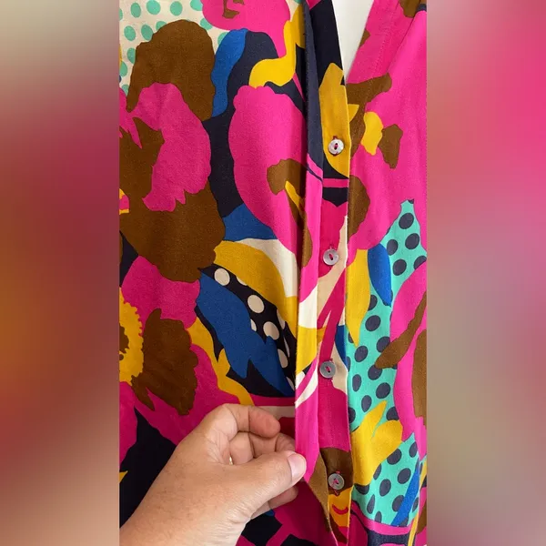 Karlie Pink and Blue Floral Blouse - Image 4