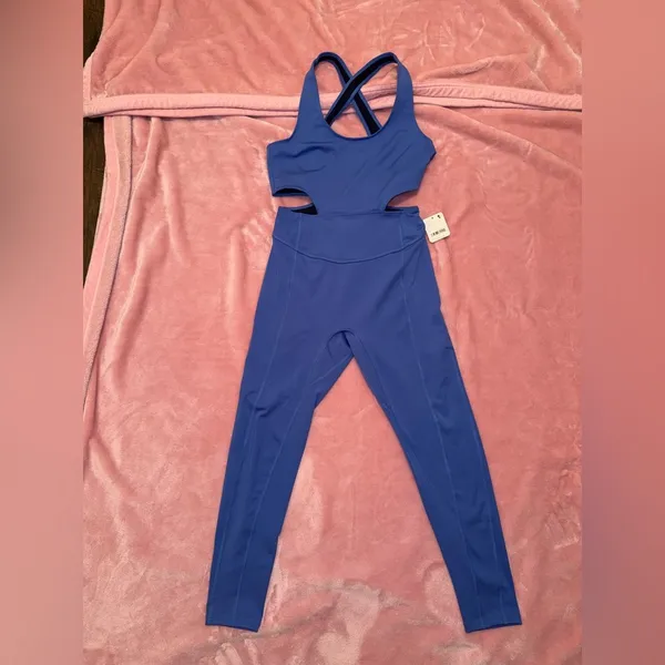Free People FP Movement Women's XS Back It‎ Up Bodysuit Blue - Image 5