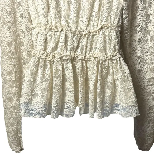 Altar's State Ivory Lace Sweetheart Babydoll Blouse Cottagecore Fairy Feminine S - Image 7