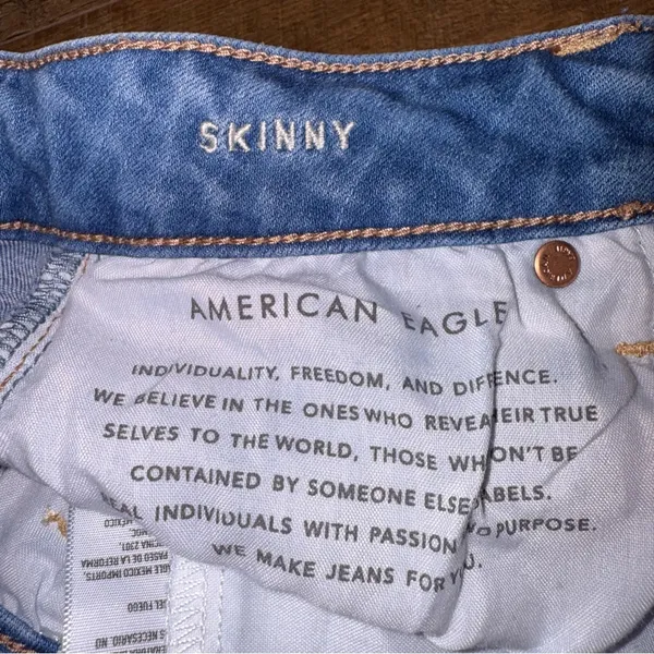 American Eagle Outfitters Women's High Waist Super Stretch Skinny Blue Jeans - Image 8