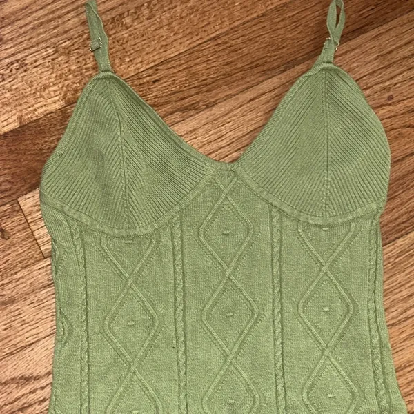 Hera Collection Green Knit Mini Dress with Diamond Pattern ☘️ - Image 4