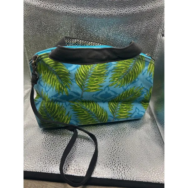 Paul Brent Tropical Parrot Canvas Crossbody Bag Blue Green Macaw Palm Leaf Art - Image 6