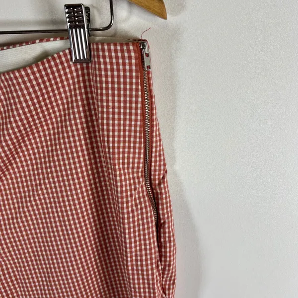 A New Day Womens‎ Gingham Ankle Pants Terracotta Orange White Side Zip Cuffed 16 - Image 6