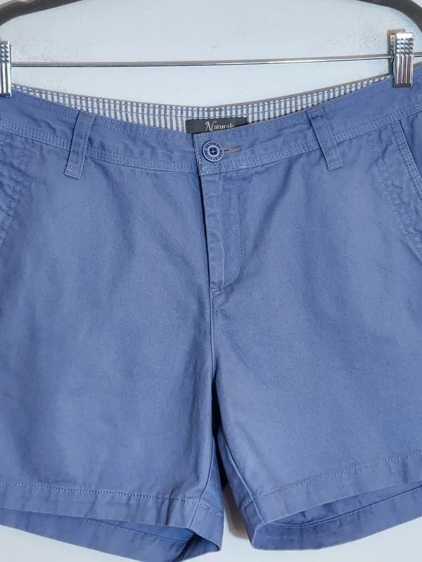 Natural Reflections Womens Blue Cotton Chino Shorts Size 10 - Image 2
