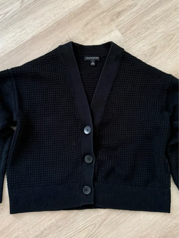 Banana Republic Textured Waffle-Knit Cardigan - Image 2