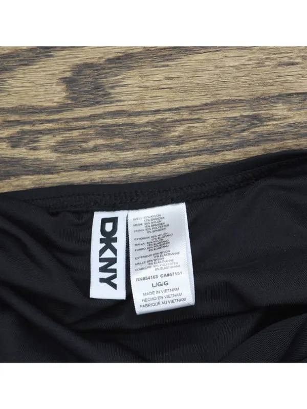 NWT DKNY Twist Front Tankini Top Swim Bikini DIMKS208 Black L - Image 3