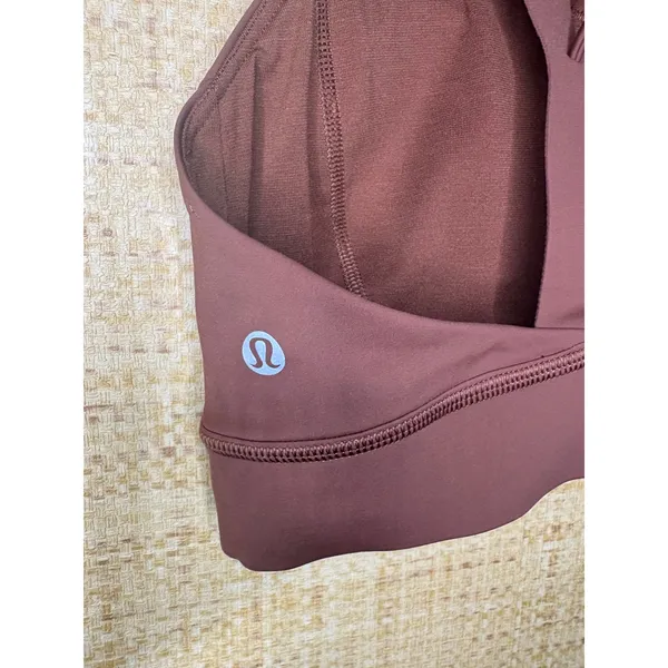 Lululemon Strong at Heart High Neck Sports Bra Ancient Copper Brown Size 8 - Image 5