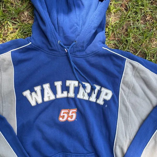 Michael Waltrip #55 Nascar NAPA Hoodie Sweatshirt Blue Gray Size SM - Image 3