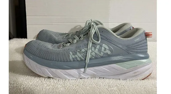 Size 9 - Hoka One One Bondi 7 Blue Fog Women’s - Image 4