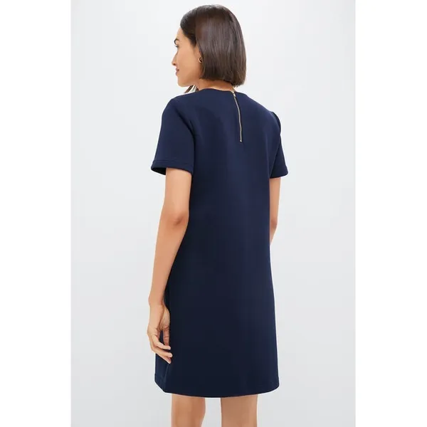 NWT Tuckernuck Francoise Dress Small Navy Knit Shift Old Money‎ Preppy Classic - Image 6