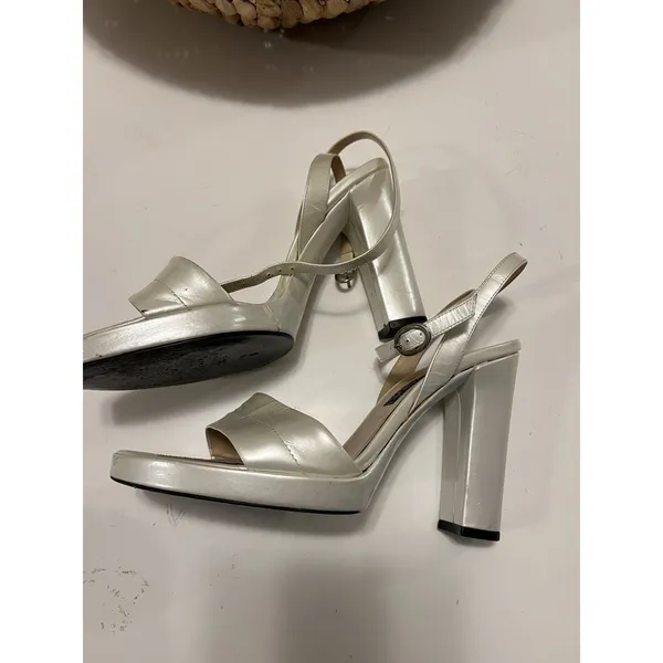 CASADEI Opalescent STRAPPY HEELS SANDALS‎ 37.5 Ankle Strap - Image 2