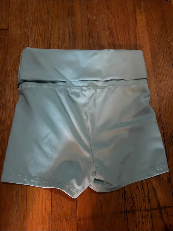 No Boundaries Light Blue/green High-Waist Bike Shorts - Image 3