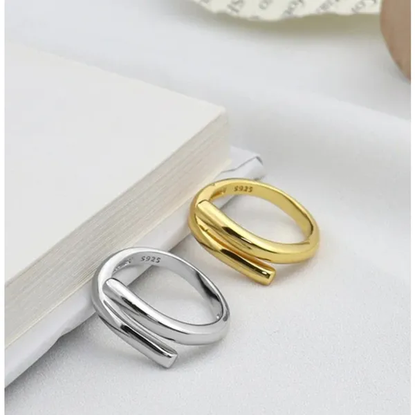 Boutique Unisex Solid Wrap‎ 925 Sterling Silver Band Ring, Adjustable - Image 7