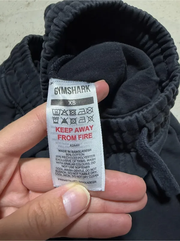 Gymshark Black Sweat Joggers with Logo XS - Image 8