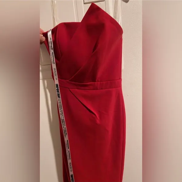 House Of CB NWT UMA RED FOLD FRONT MINI DRESS - Image 7