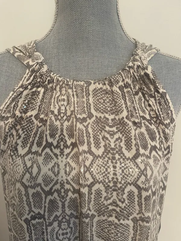 Void Snake Print Halter Swing Dress Size L - Image 4