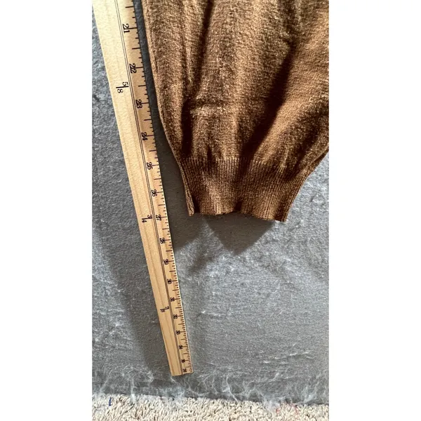 1281 | Tahari Knit Loungewear Half Zip‎ Drawstring Jumpsuit Brown Women S - Image 5