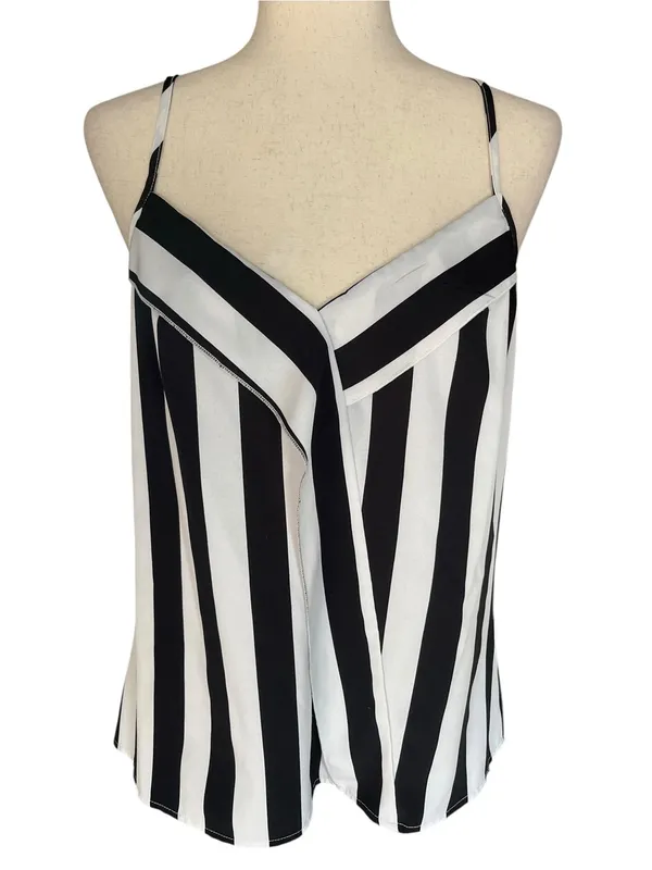 Brenda Black & White Striped Tank Top - Image 2
