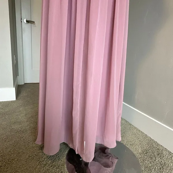 Azazie Temeka Vintage Mauve A-Line Ruched Chiffon Dress - Image 13