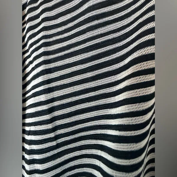 CYNTHIA ROWLEY Black White Stripe Strapless Jumpsuit - Image 4