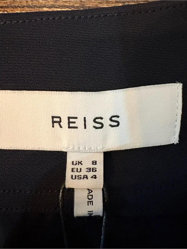 Reiss Maciee Skirt Women 4 Navy Blue NWT Striped Midi Pencil Pockets - Image 8