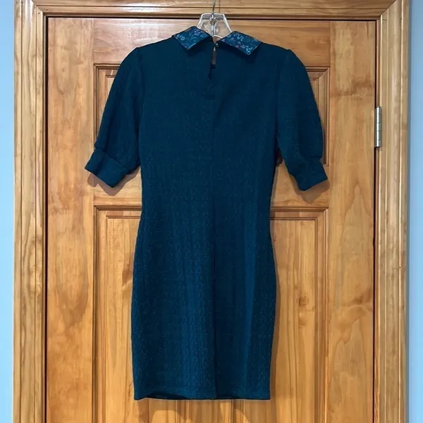 Green Floral Knit Sweater Dress - Juniors XS - Image 4