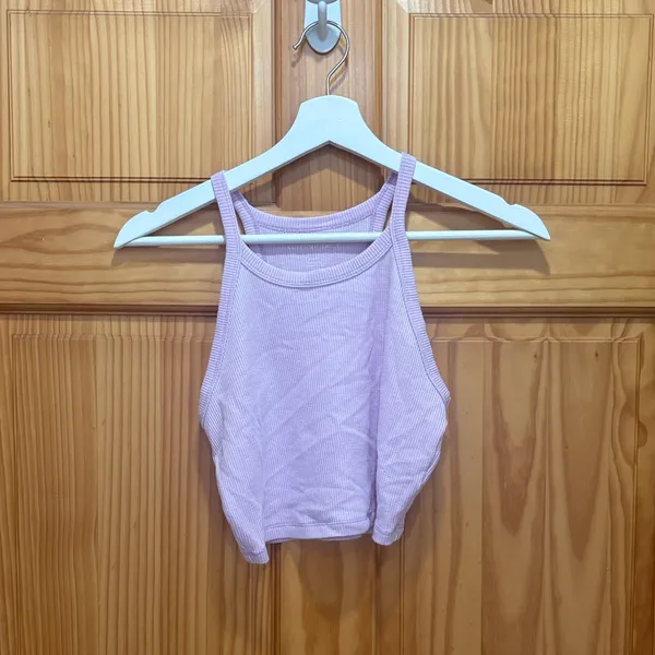 American Eagle Size Large Light Purple/Pink Crop Tank Top. - Image 2