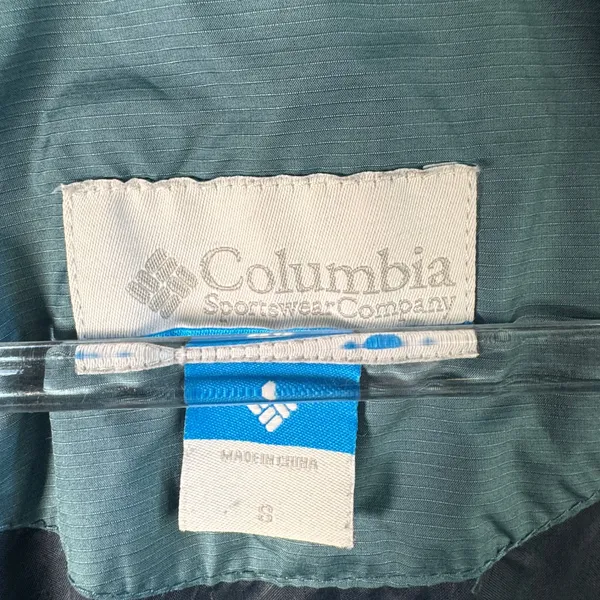 Columbia‎ Down Puffer Jacket Teal Blue Green Quilted Hooded Winter Coat Womens S - Image 3