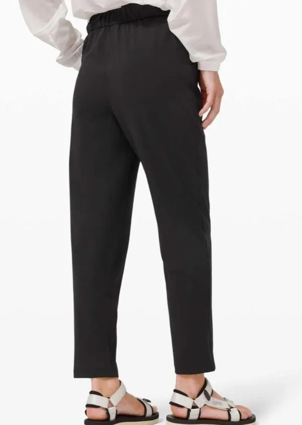 Lululemon Keep Moving Pant 7/8 High-Rise Drawstring Waist in Black W1632 Sz 4 - Image 2
