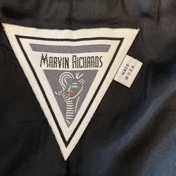 Marvin‎ Richards Vintage Over Coat Peacoat Size 6 Black Wool Anchor Buttons USA - Image 9
