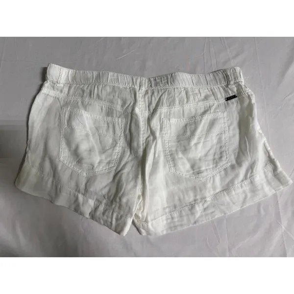 Roxy Womens White Cotton Gauze Shorts XL Elastic lllWaist Braided Drawstring - Image 4