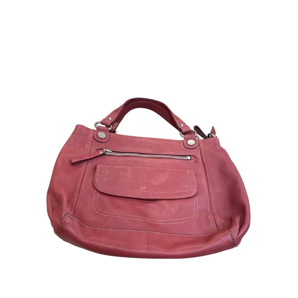 Fossil Vintage Womans Red Leather Handbag Clutch With Dual Handles SKU8148 - Image 9