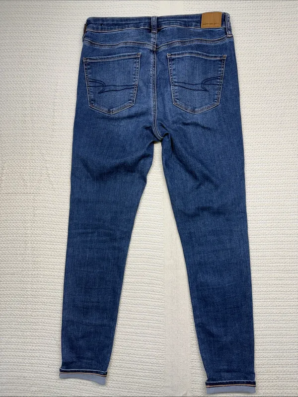 American Eagle Outfitters Womens High-Rise Next Level Stretch Blue Jeggings - Image 2