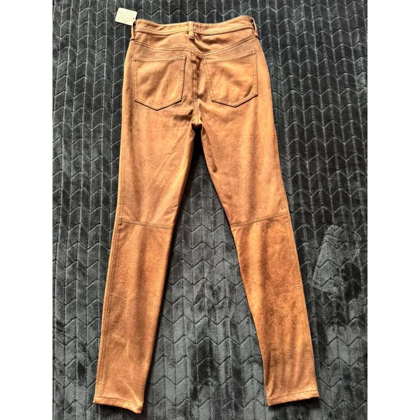 We The Free‎ Brown Faux Suede Skinny Pants Distressed Look Size 27 NWT - Image 5