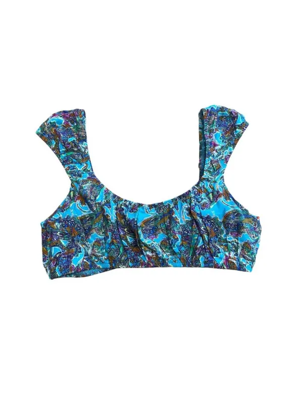 NEW Wild Fable™ Blue Paisley Women's Cap Sleeve Tiny Top M - Image 3