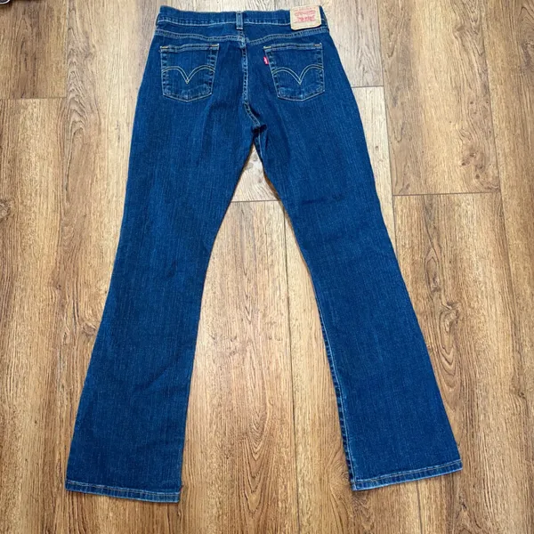 Y2K Levi's Bootcut Blue Jeans Womens Size 6 Medium Wash Denim Western Batwing - Image 2