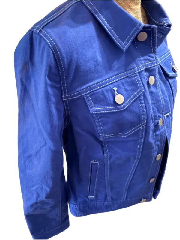 Talbots Classic Jean Jacket Size M Royal Blue - Image 4