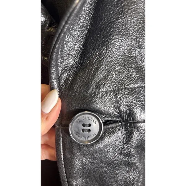 Wilson's Leather 'M. Julian' Jacket Coat‎ Lined Full Zip Men's XL Vintage Black - Image 3